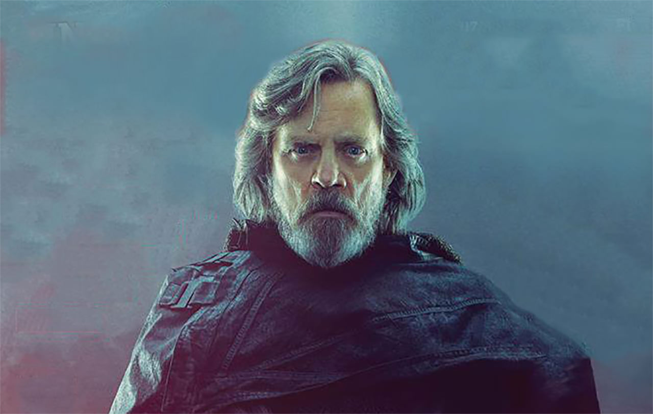 Luke Skywalker, mint fedőfiú a Star Wars: Az utolsó Jedik borítóján
