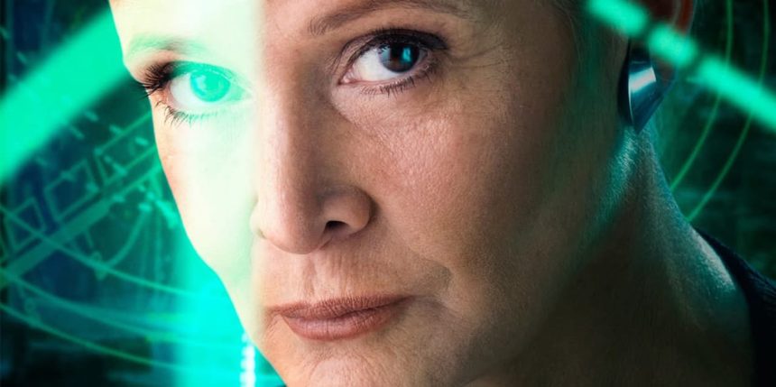 General Leia Star Wars Force Awakens cropped poster mini