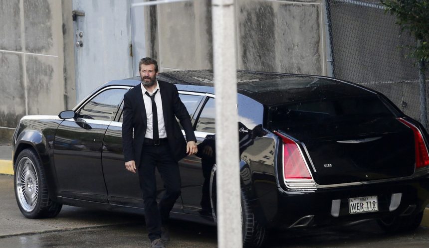 hugh jackman beard wolverine 3 set photos 12