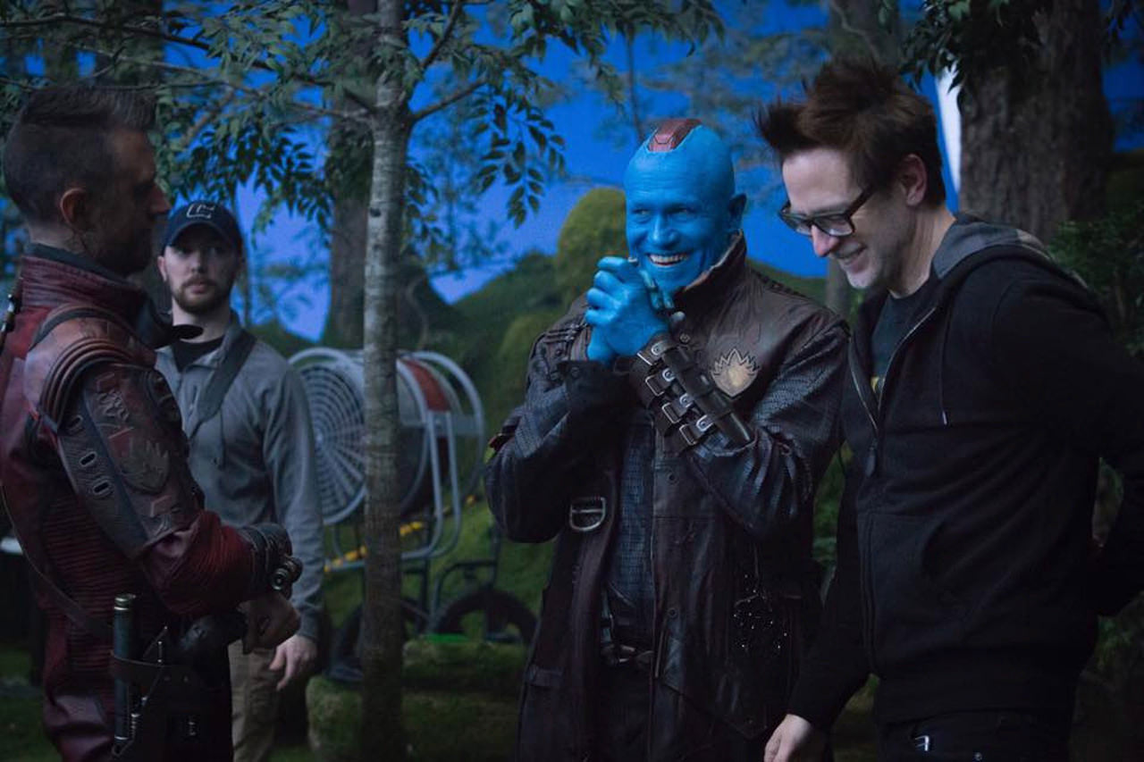 james gunn on the set of guardians of the galaxy vol 23 mini